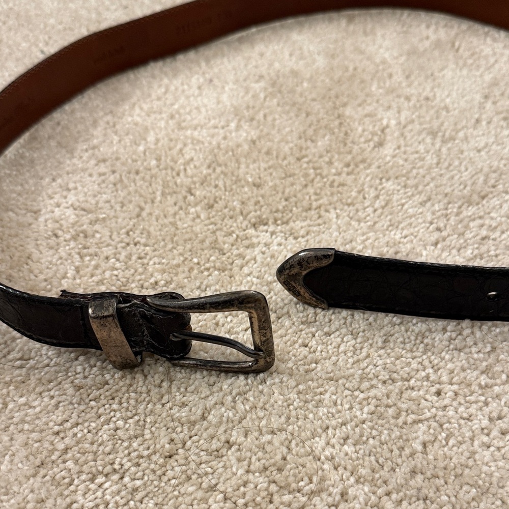Women’s Black Leather Belt 1980s vintage Ralph Lauren